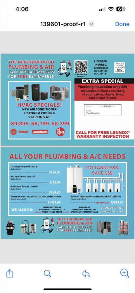 Slide of The Neighborhood Plumbing and Air