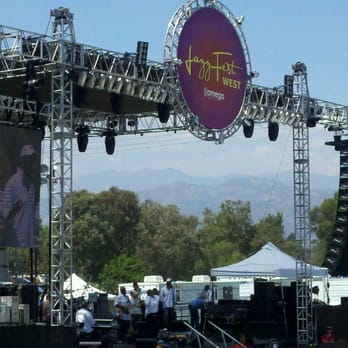 Jazz Fest West - a stage with a band on it - Jazz & Blues Near Me - San Dimas, California Jazz Fest West - a stage with a band on it - Jazz & Blues Near Me - San Dimas, California