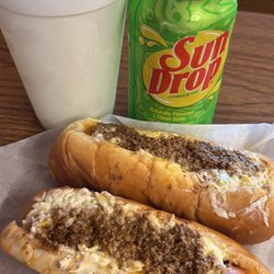 City Lunch - 2 Chili, slaw, and mustard dogs and a sun drop