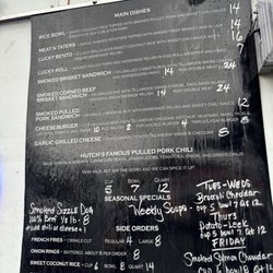 Hutch and Lucky's - Menu as of March 2026