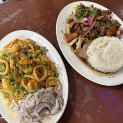 Don Carlos Polleria - Arroz con Mariscos + Lomo Saltado