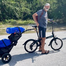 Cycle Classics - Using our Dahon's to pick up packages and groceries while anchored in the Keys.