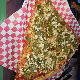 Two slices with green chili and garlic! Lots of fresh garlic! Roasted in the oven! Two slices with green chili and garlic! Lots of fresh garlic! Roasted in the oven!