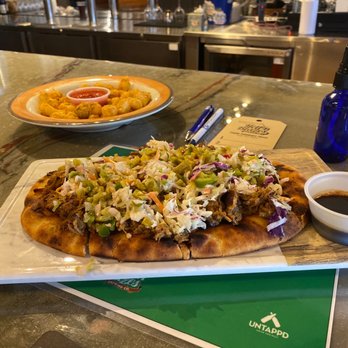Hell 'n Blazes Brewing - Flat piggy bread and cheese curls - Breweries Near Me - Melbourne, Florida
