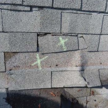 Manny Roofing - BEFORE: Close-up of wind damage - Roofing Near Me - Beacon Falls, Connecticut
