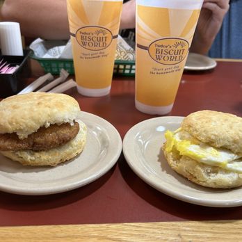 Tudor's Biscuit World - Chicken biscuit & egg melt biscuit - American Near Me - Beckley, West Virginia