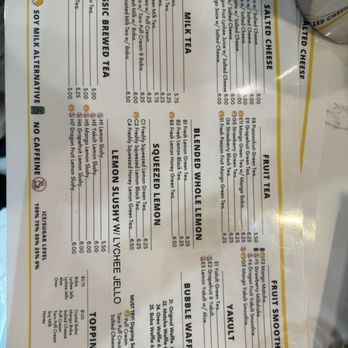 Happy Lemon - Menu - Bubble Tea Near Me - Alhambra, California