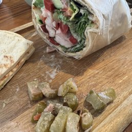 This was less than half of the pickles that I finally started picking out from my Chicken Shawarma Wrap.