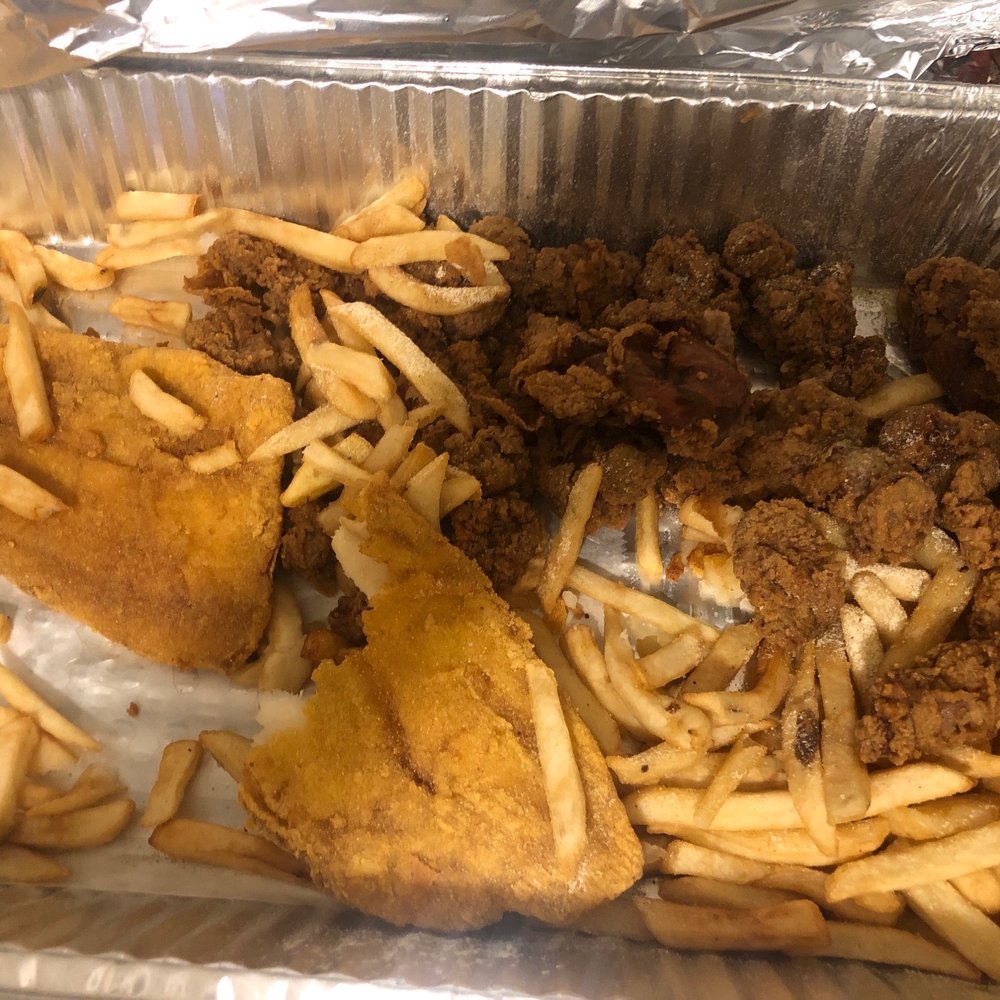 Platter flounder scallops we are them Already very good and chicken gizzards all this for & $19.99 Platter flounder scallops we are them Already very good and chicken gizzards all this for & $19.99