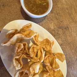 Jade Garden - Crab rangoon and hot and sour soup..