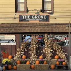 The Grove Pub & Grill - Side of restaurant, nicely decorated for Fall.