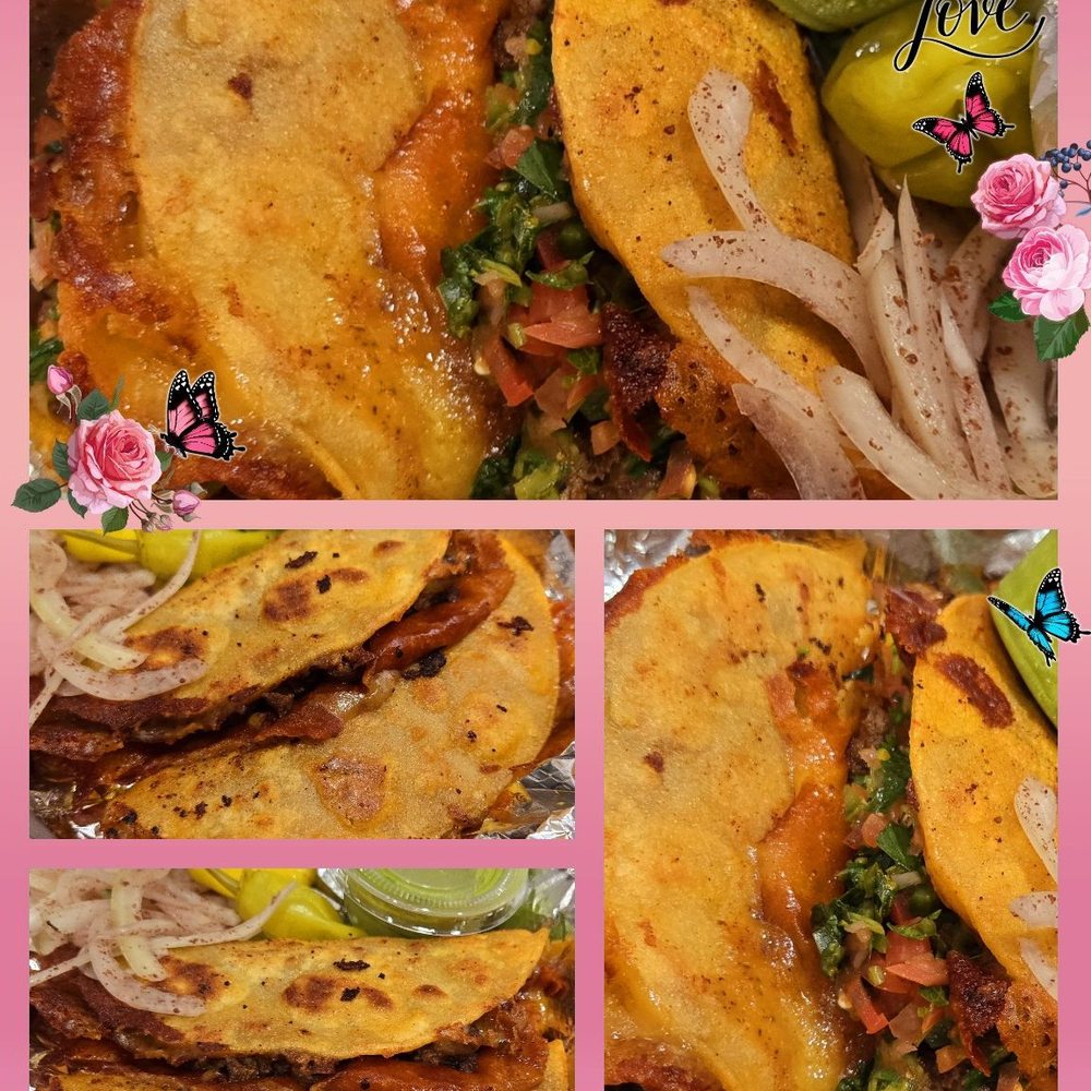 Chicken, gyro & steak tacos