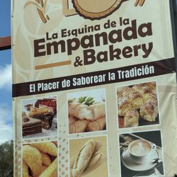 La Esquina De La Empanada & Bakery - The sign outside their business!!