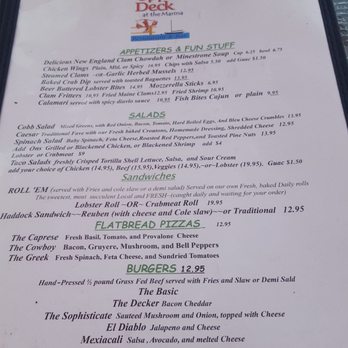 The Upper Deck - Menu2 - New American Near Me - Southwest Harbor, Maine
