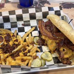 Tailgators - BBQ Bacon Cheesy Brisket and loaded fries.