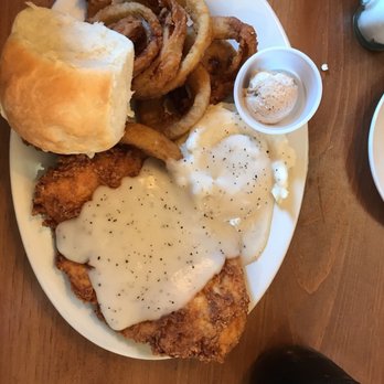 The Barn - Chicken Fried Chicken with Mashed Potato's, Gravy and Onion Rings. Delicious and filling! - Breakfast & Brunch Near Me - Burrton, Kansas The Barn - Chicken Fried Chicken with Mashed Potato's, Gravy and Onion Rings. Delicious and filling! - Breakfast & Brunch Near Me - Burrton, Kansas