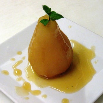Down To Earth Restaurant - Pears Poached in an Orange Champagne - Kosher Near Me - Allenhurst, New Jersey Down To Earth Restaurant - Pears Poached in an Orange Champagne - Kosher Near Me - Allenhurst, New Jersey