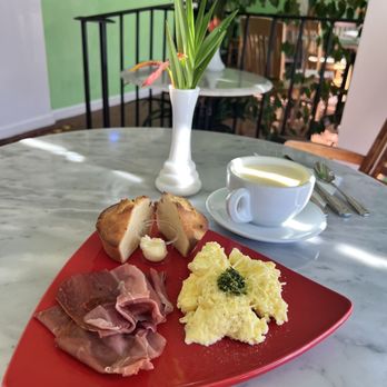 Raintree Bakery Coffeehouse - Prosciutto di Parma & 2 Organic Cage Free Scrambled Eggs and a butter muffin. - Bakeries Near Me - Honolulu, Hawaii Raintree Bakery Coffeehouse - Prosciutto di Parma & 2 Organic Cage Free Scrambled Eggs and a butter muffin. - Bakeries Near Me - Honolulu, Hawaii