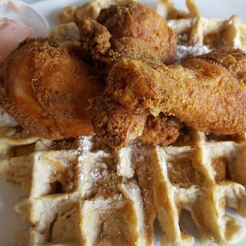Dame's Chicken & Waffles - Dame's Daily Deal with drumsticks and Strawberry-Crème Schemar! - Southern Near Me - Durham, North Carolina Dame's Chicken & Waffles - Dame's Daily Deal with drumsticks and Strawberry-Crème Schemar! - Southern Near Me - Durham, North Carolina