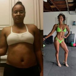 Daniel Lue - Before and after. Helped her completely change her workout routine and nutrition