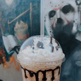 Roast The Dead Coffee - Trick or Treat with white whip instead of orange - Coffee & Tea Near Me - Yucaipa, California Roast The Dead Coffee - Trick or Treat with white whip instead of orange - Coffee & Tea Near Me - Yucaipa, California