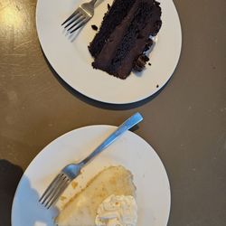 Chocolate cake and key lime pie. We got it to go and ate it for Christmas
