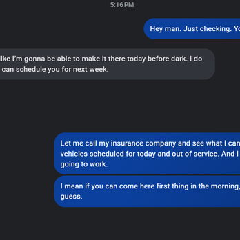 Caliber Auto Glass - The conversation between myself and the tech. - Windshield Installation & Repair Near Me - Charlotte, North Carolina Caliber Auto Glass - The conversation between myself and the tech. - Windshield Installation & Repair Near Me - Charlotte, North Carolina