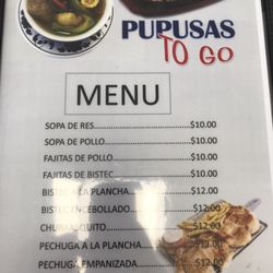 Pupusas to Go - Menú