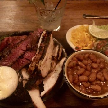 Superica - beef/chicken fajitas with mexican butter, guac, sour cream, pico, cheese and a side of charro beans. YUMMM!!! - Tex-Mex Near Me - Houston, Texas