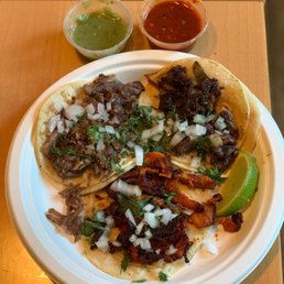 Cabeza (top left), suadero (top right), pastor (bottom)