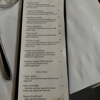 Cochon on 2nd - Drink Menu - Diners Near Me - Williamsburg, Virginia