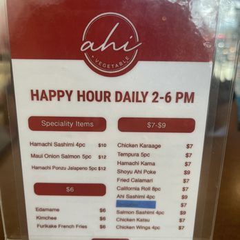 Ahi & Vegetable- Ewa Beach - happy hour menu - Sushi Bars Near Me - Ewa Beach, Hawaii Ahi & Vegetable- Ewa Beach - happy hour menu - Sushi Bars Near Me - Ewa Beach, Hawaii