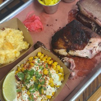 Whiskey Smoke 808 - 2 Meat 2 Choice Entree Plate with chicken, brisket, elote, and Mac n Cheese - Barbeque Near Me - Kaneohe, Hawaii Whiskey Smoke 808 - 2 Meat 2 Choice Entree Plate with chicken, brisket, elote, and Mac n Cheese - Barbeque Near Me - Kaneohe, Hawaii