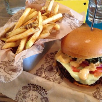 Bareburger - Short North - Habanero Express with a black bean patty and French fries - Burgers Near Me - Columbus, Ohio