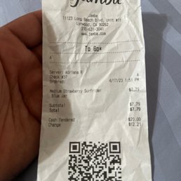 Receipt for Proof of actual visit . And Server.