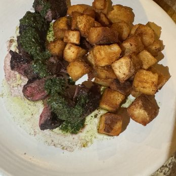 Peche Seafood and Grill - Grilled Hanger Steak with Salsa Verde - Seafood Near Me - New Orleans, Louisiana Peche Seafood and Grill - Grilled Hanger Steak with Salsa Verde - Seafood Near Me - New Orleans, Louisiana