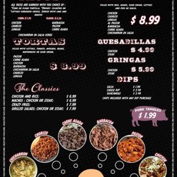 Carlos's Street Tacos and More - Menu