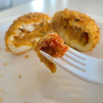 Bella Flan - Mashed Potato Ball Filled with Spicy Crawfish Etoufee, Coated in Crispy Panko and Deep Fried   A Bella Flan Original! - Bakeries Near Me - Richardson, Texas