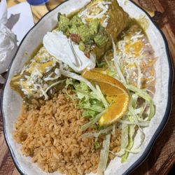 Papi's Authentic Mexican - Pastor chimichanga with green sauce
