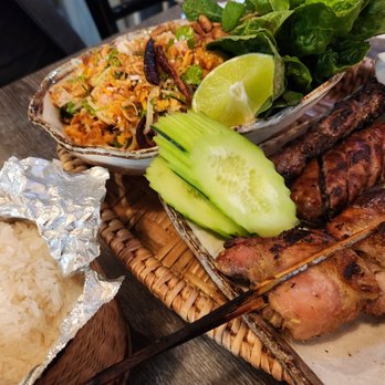 Nok’s Kitchen - BBQ Combo 4, Nam Khao - Laotian Near Me - Westminster, California Nok’s Kitchen - BBQ Combo 4, Nam Khao - Laotian Near Me - Westminster, California