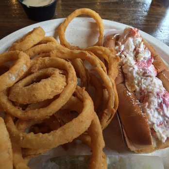 The Lobster Stop - Lobster roll , onion rings and a pickle - Seafood Near Me - Quincy, Massachusetts The Lobster Stop - Lobster roll , onion rings and a pickle - Seafood Near Me - Quincy, Massachusetts