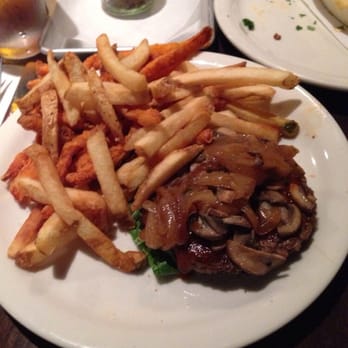 Prime 16 - BBQ basted burger no bun add criminis and onions with 50/50 fries - Burgers Near Me - New Haven, Connecticut