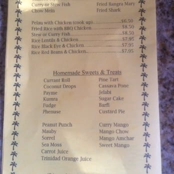 Sonny's Roti Shop - Back of menu - Trinidadian Near Me - Ozone Park, New York Sonny's Roti Shop - Back of menu - Trinidadian Near Me - Ozone Park, New York