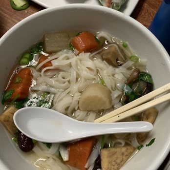 Pho Bistro - Vegetarian pho (half eaten). It was the best I've ever had. - Vietnamese Near Me - Elk Grove, California