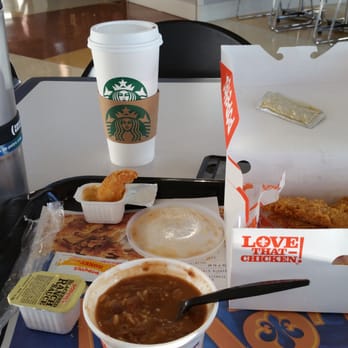 Popeyes Louisiana Kitchen - Of course with a Starbucks drink to wash down with - Fast Food Near Me - Amherst, Ohio