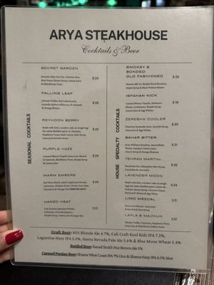 Menu photo 8 Arya Steakhouse Palo Alto, CA Menu photo 8 Arya Steakhouse Palo Alto, CA