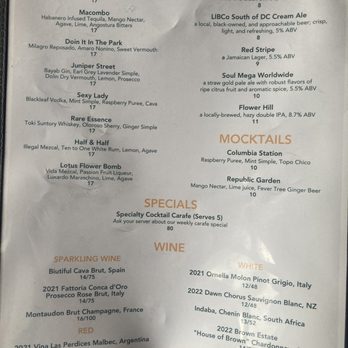 Shanklin Hall - Drink Menu - Social Clubs Near Me - Washington, DC, District of Columbia