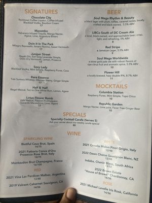 Menu photo 8 Shanklin Hall Washington, DC, DC