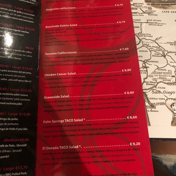 SoCa Southern California - Page 4 of the menu Página 4 del menu - American Near Me - Sitges, B SoCa Southern California - Page 4 of the menu Página 4 del menu - American Near Me - Sitges, B