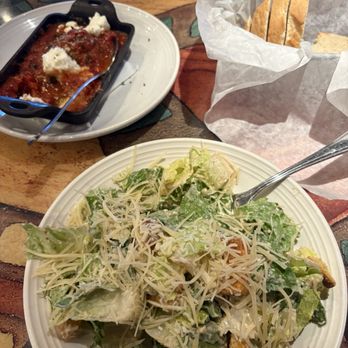 Carrabba's Italian Grill - Caesar Salad, Meatballs & Ricotta and complimentary bread plate. - Italian Near Me - Chandler, Arizona Carrabba's Italian Grill - Caesar Salad, Meatballs & Ricotta and complimentary bread plate. - Italian Near Me - Chandler, Arizona